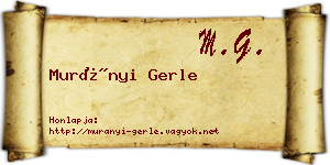 Murányi Gerle névjegykártya