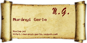 Murányi Gerle névjegykártya